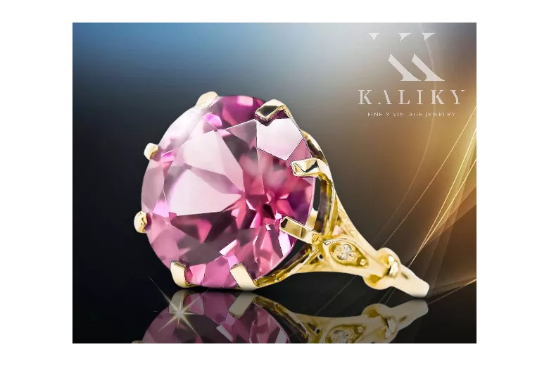 خاتم أميثست 14 كارت من الذهب الأصفر فينتاج vrc073y